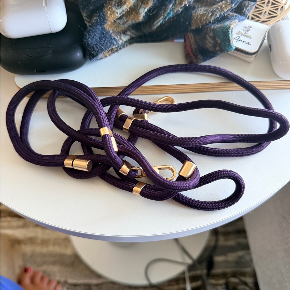 Elegant Purple and Gold Women's Accessory - cell phone charm and cross body cord